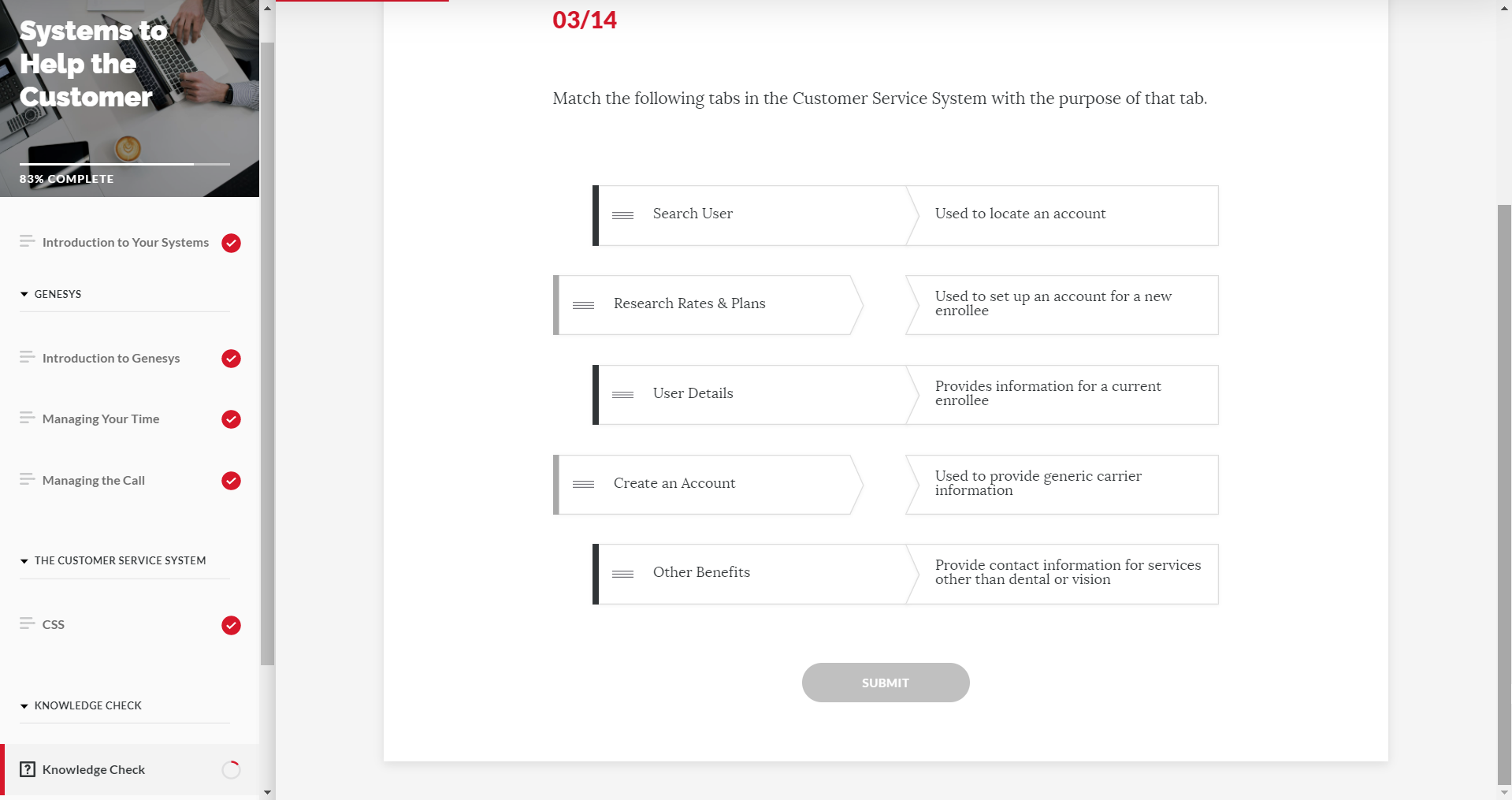 Connect each feature to its purpose